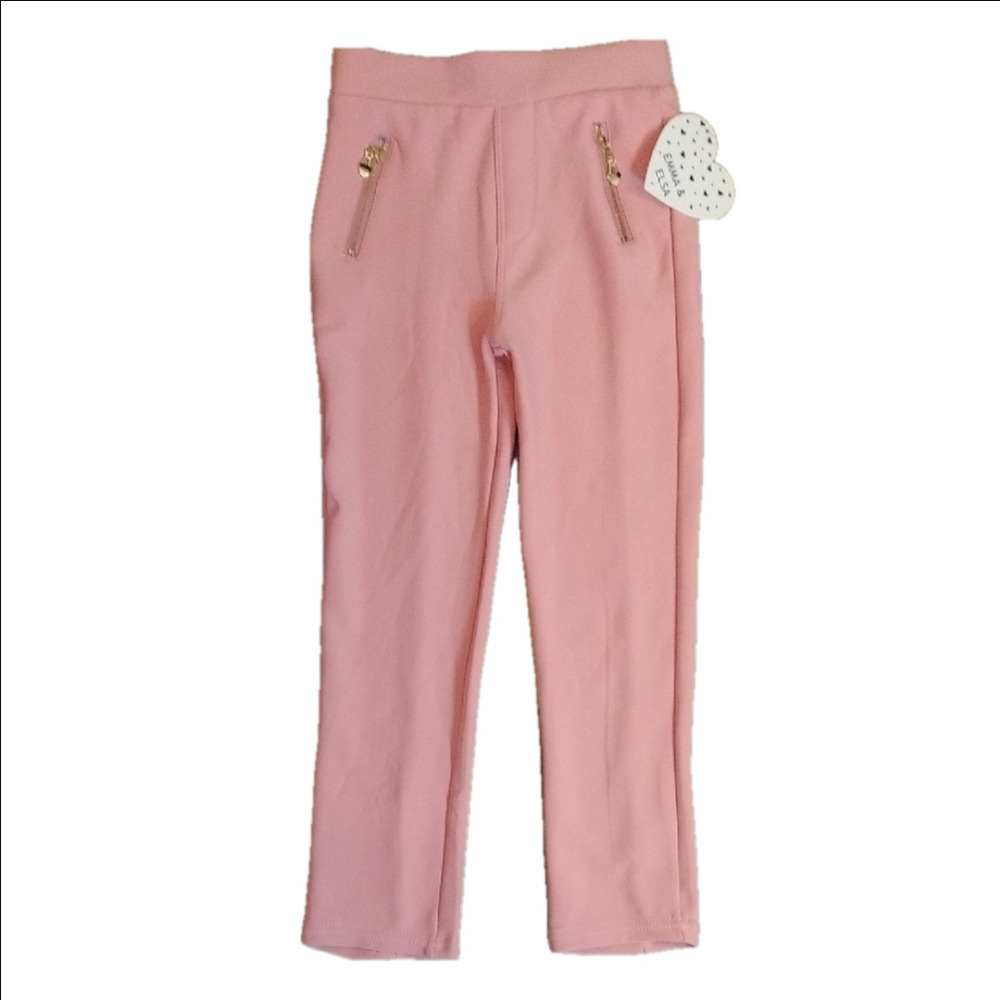 Kids Pink and Gold High Waisted Textured Leggings